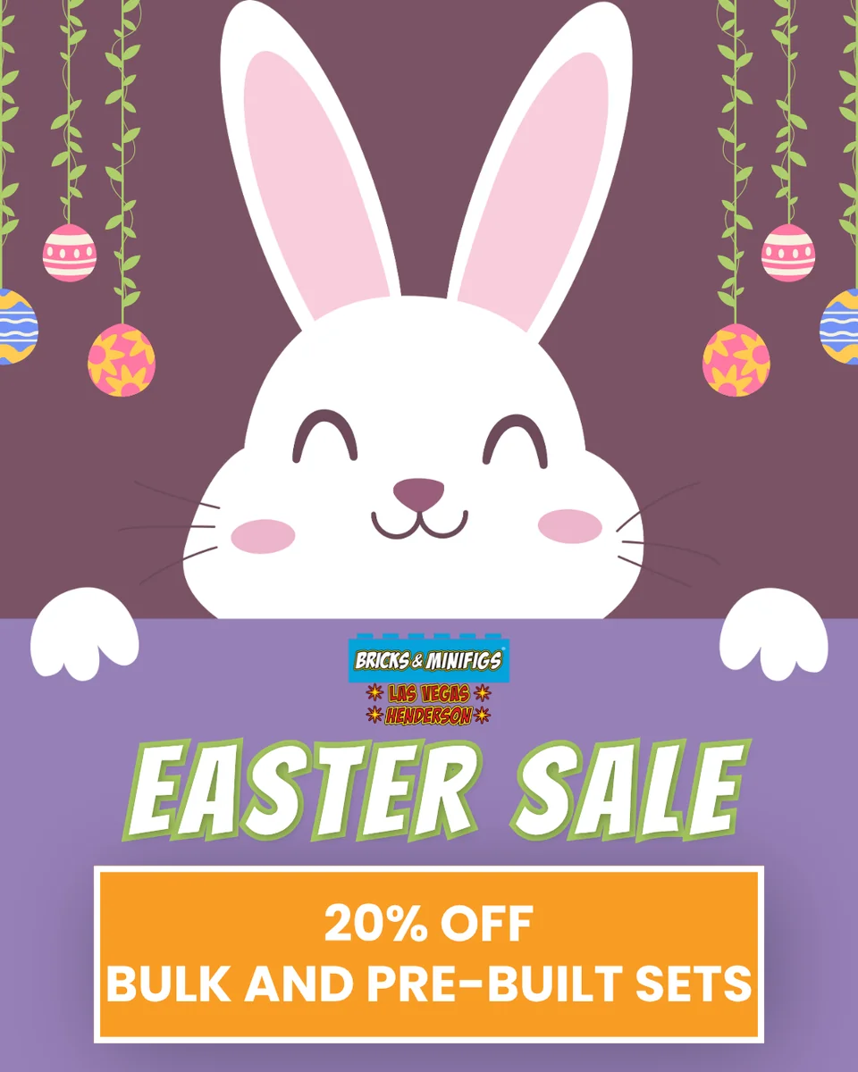 Archived Easter sale flyer advertising 20% off bulk and pre-built sets.